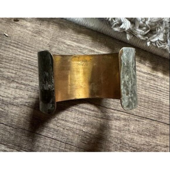 Vintage Bangle Cuff With Embedded Gemstones - Handcrafted & Signed By Michael Wu - Picture 2 of 7